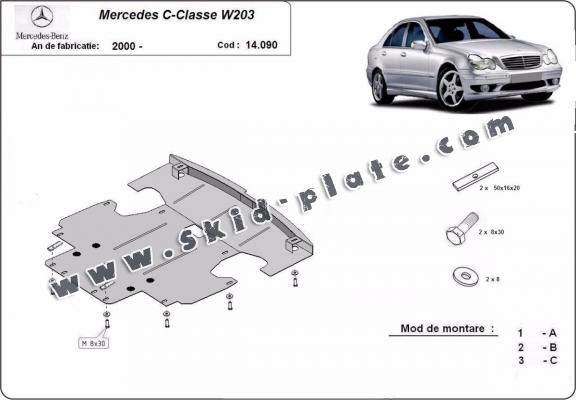 Steel skid plate for Mercedes C-Classe W203