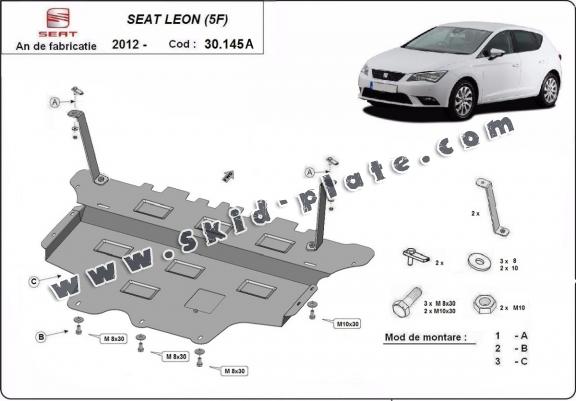 Steel skid plate for Seat Leon Mk3 - Automatic gearbox